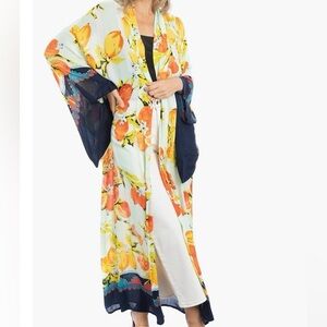 Free People Citrus Print Kimono/Duster